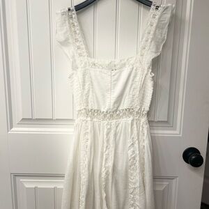 Free People White Lace Trim Dress